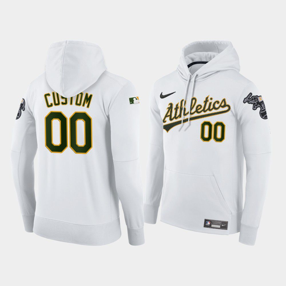 Men Oakland Athletics #00 Custom white home hoodie 2021 MLB Nike Jerseys
